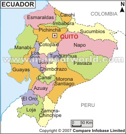 Ecuador regionen Map
